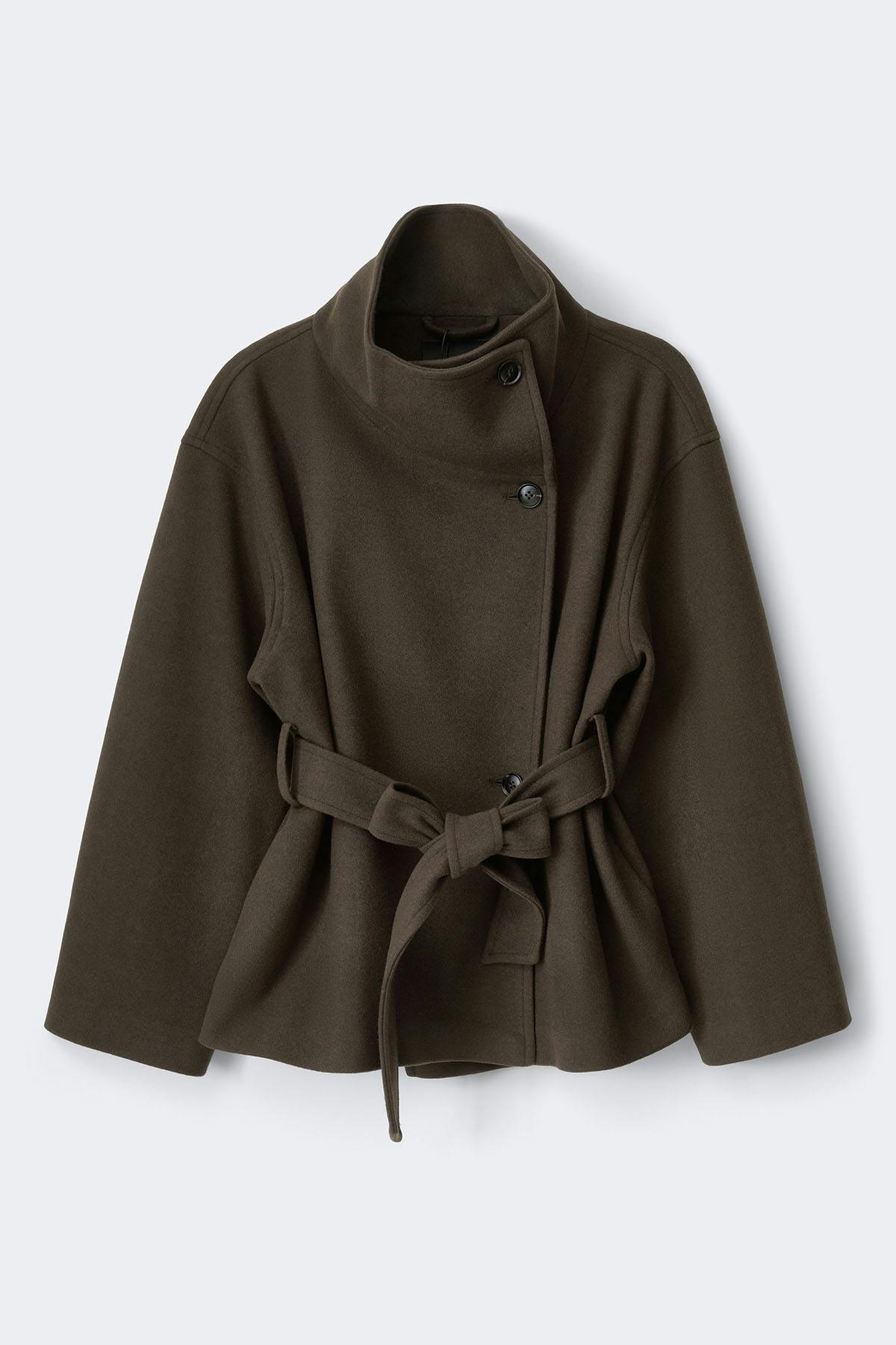 High neck wool blend jacket