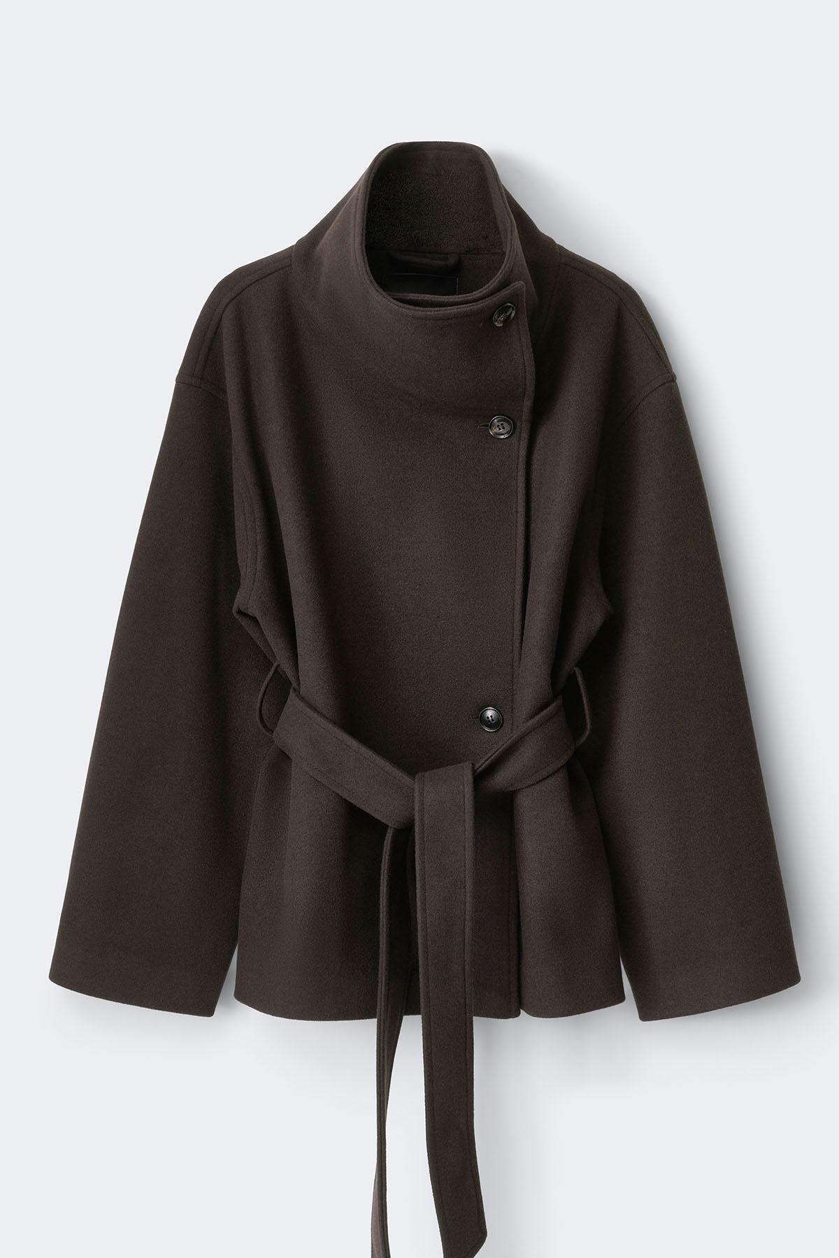 High neck wool blend jacket