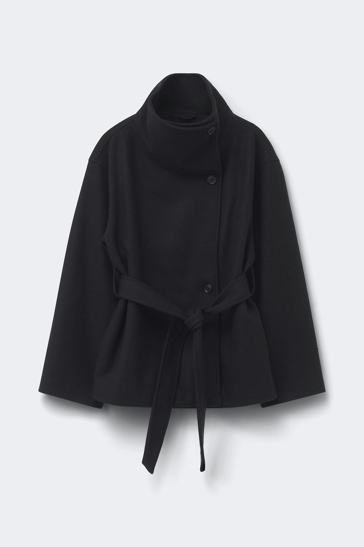 High neck wool blend jacket