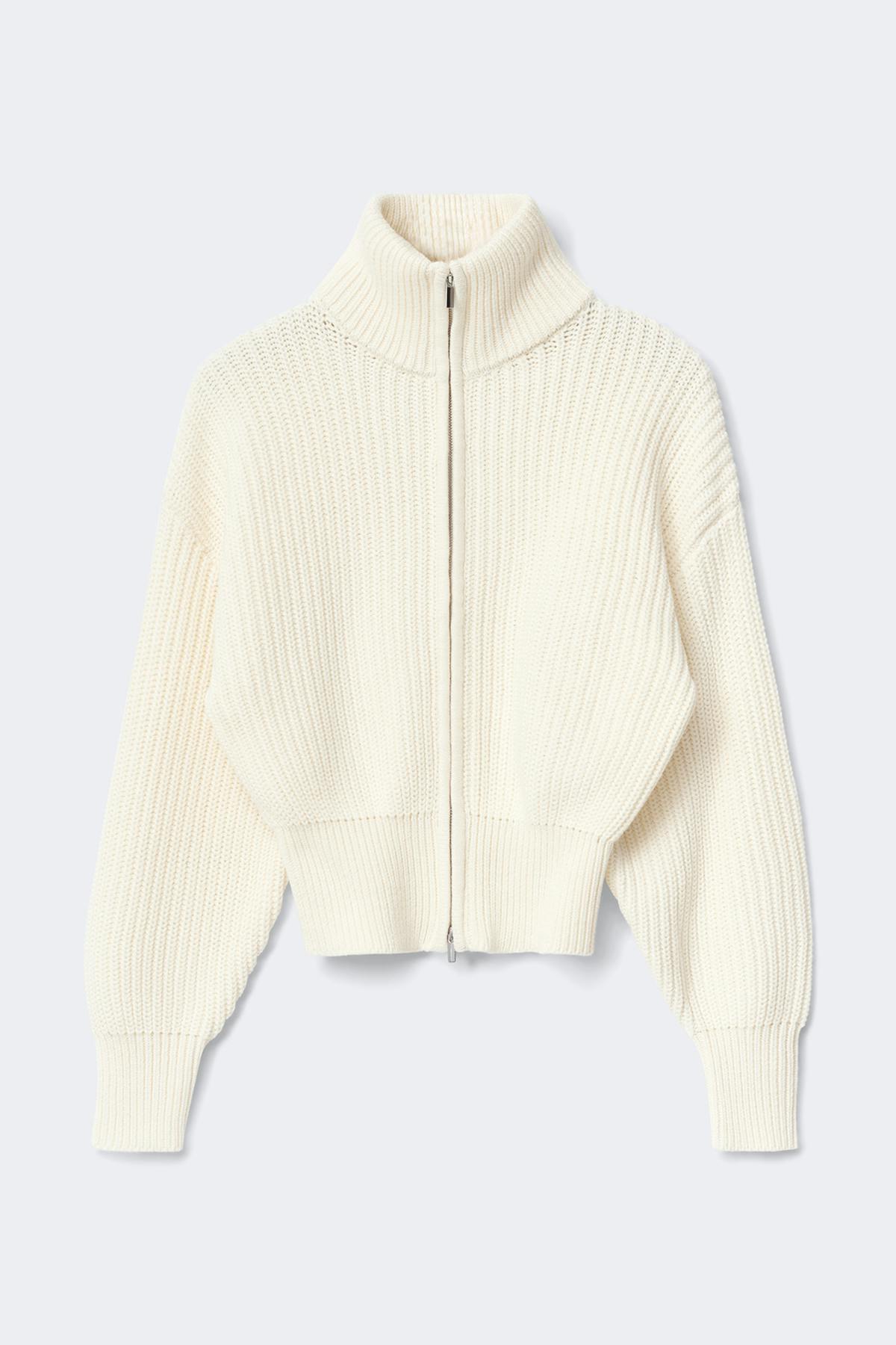 Knitted zip cardigan