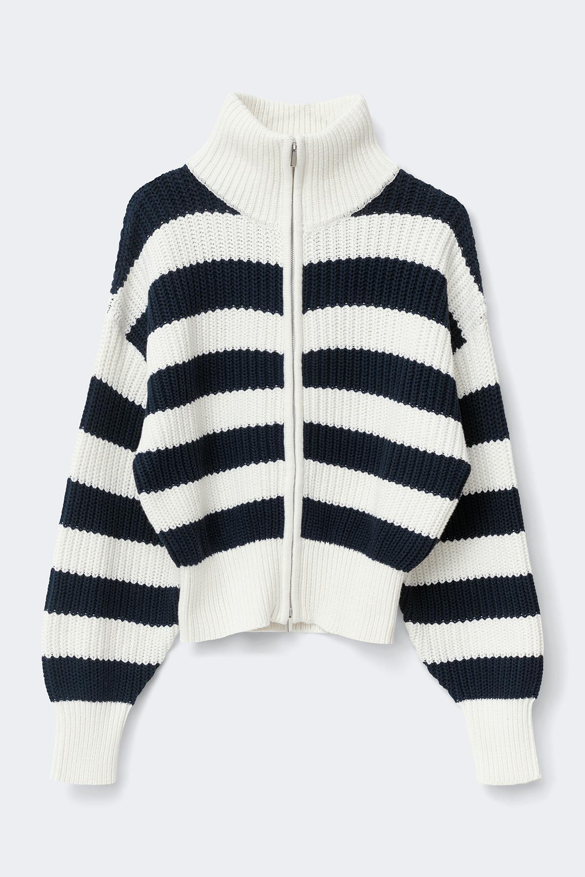 Knitted zip cardigan