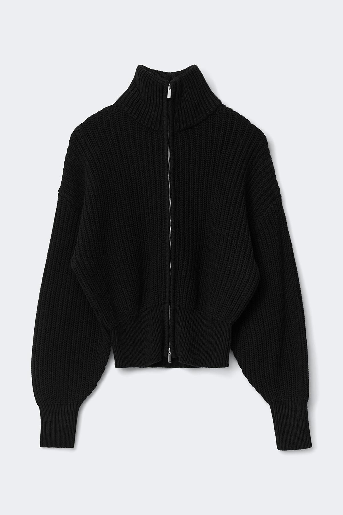 Knitted zip cardigan