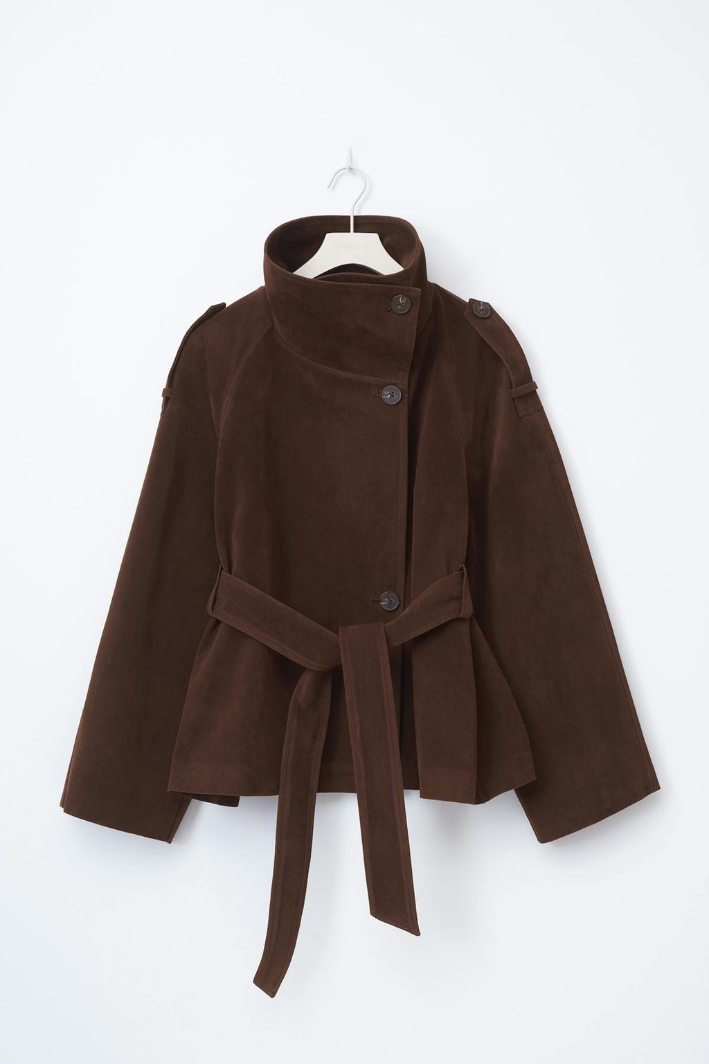 Faux suede trench jacket