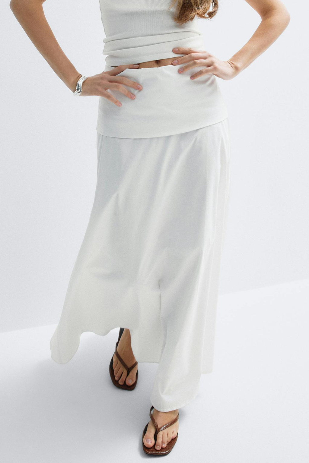 Dropped waist skirt