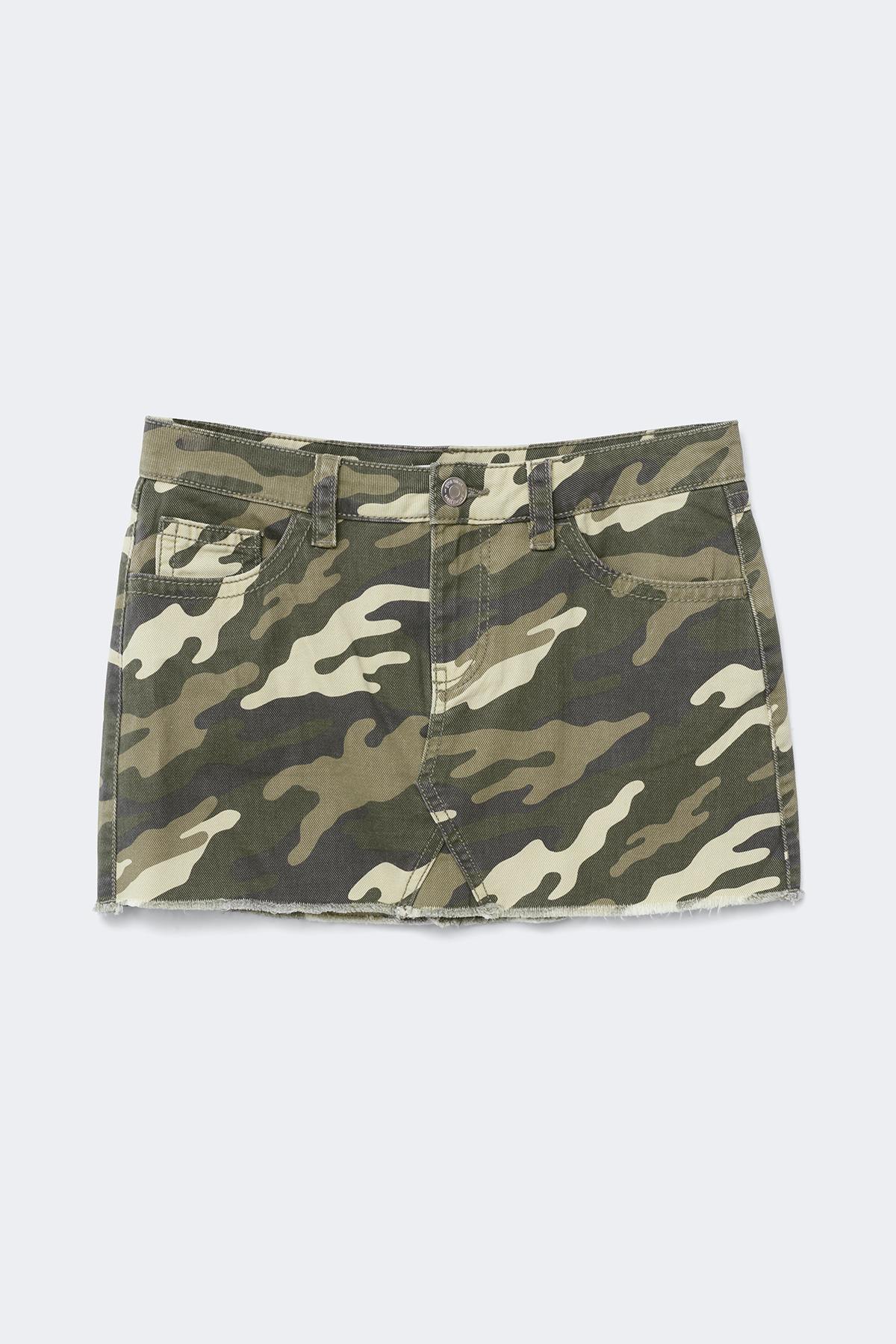 14+ for real low denim skirt