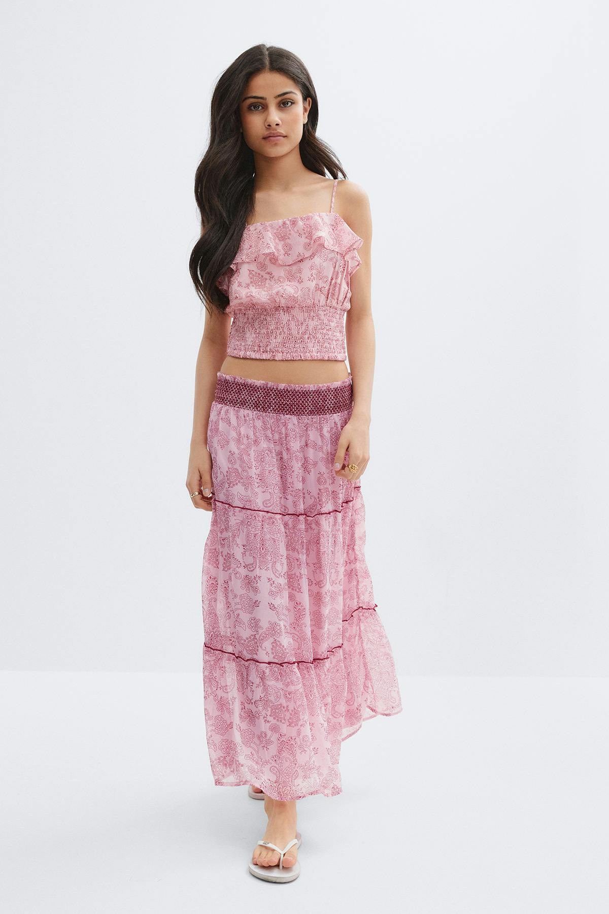 Y chiffon maxi skirt