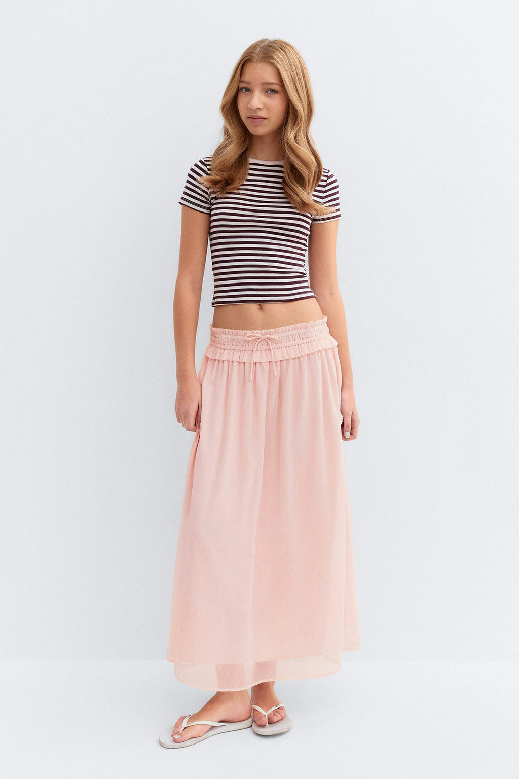 Y tassel chiffon skirt