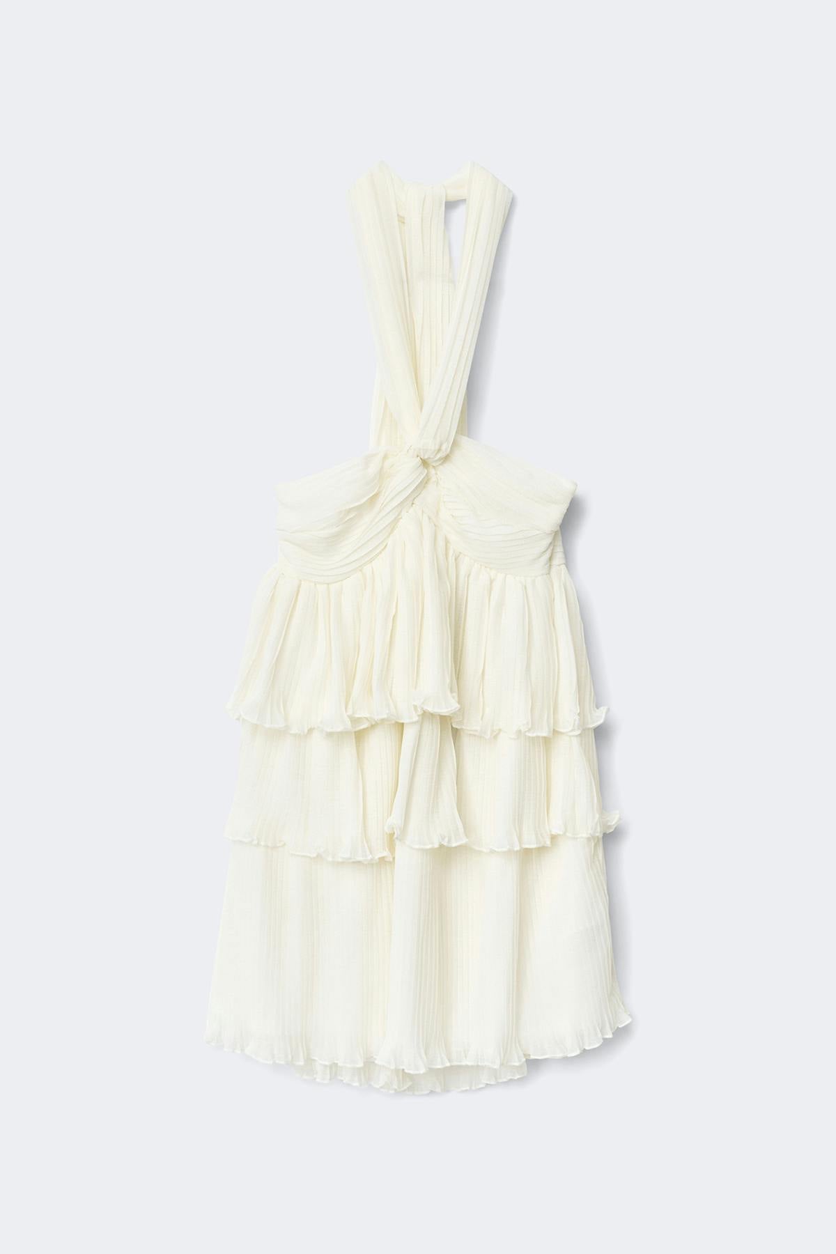 14+ halterneck frill dress