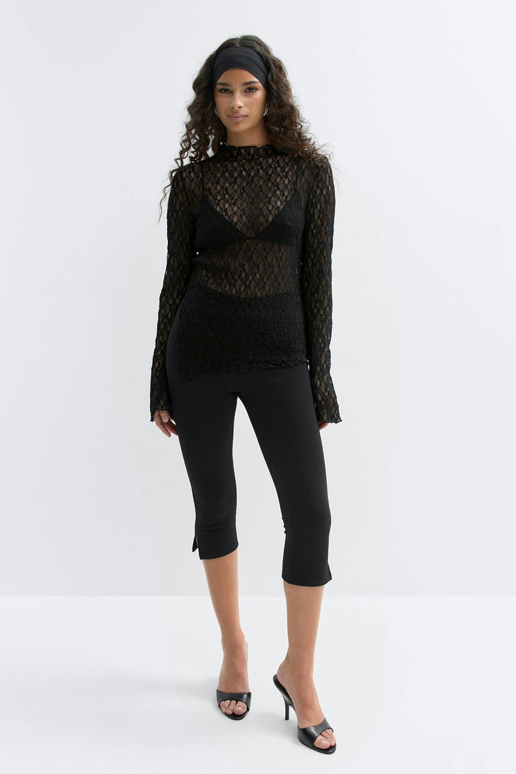 Asymmetric lace top