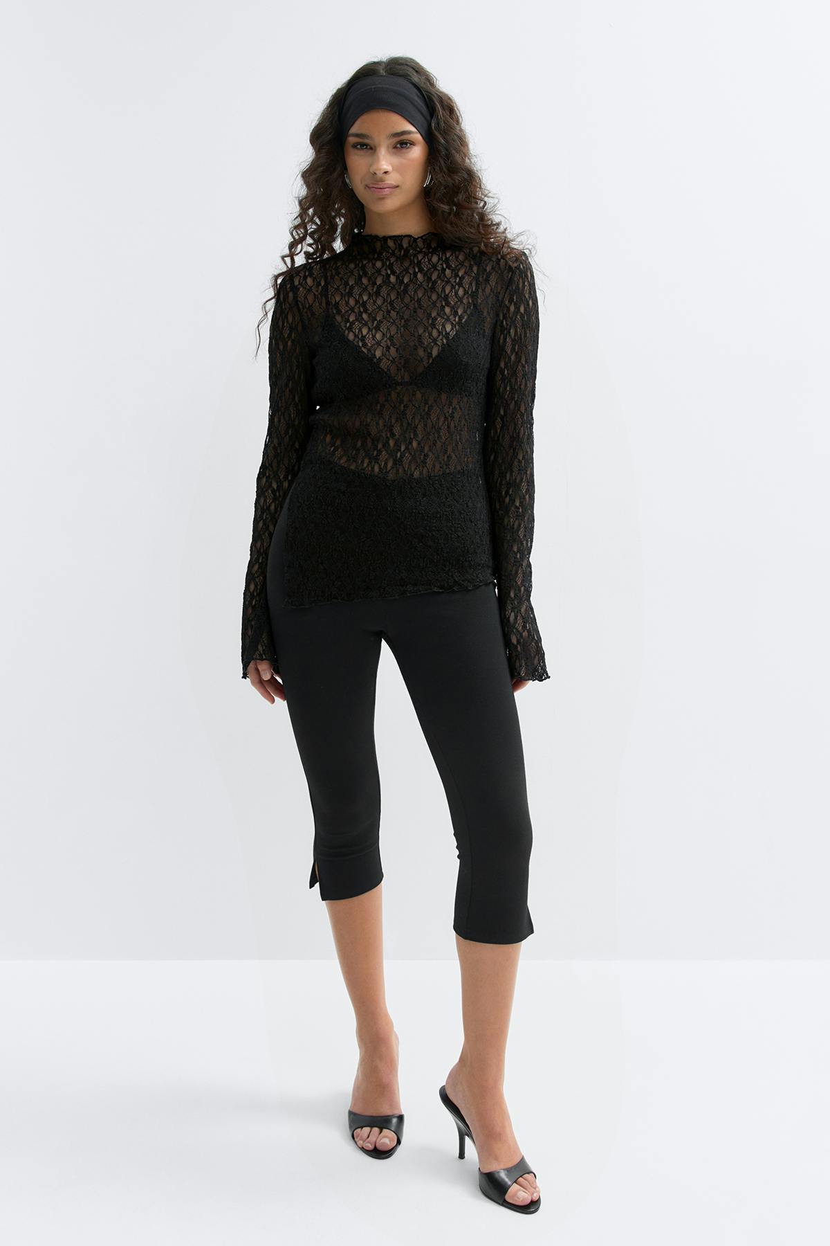 Asymmetric lace top