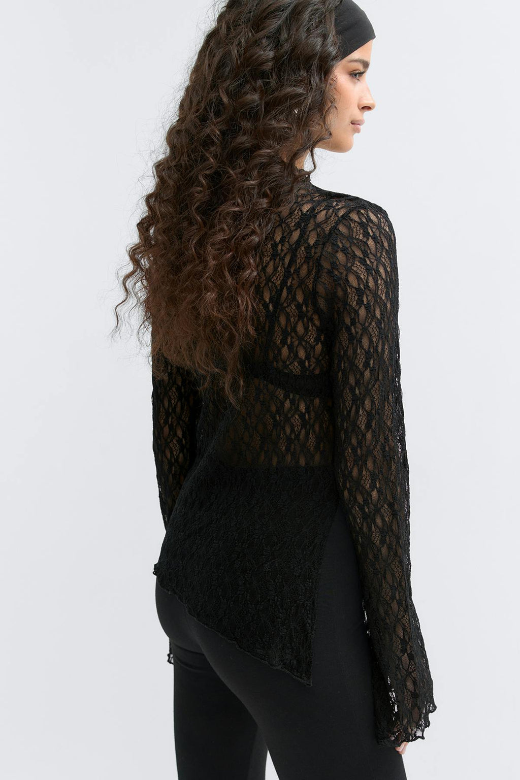 Asymmetric lace top
