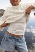 Drop loose denim shorts
