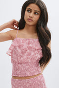 Y chiffon frill singlet