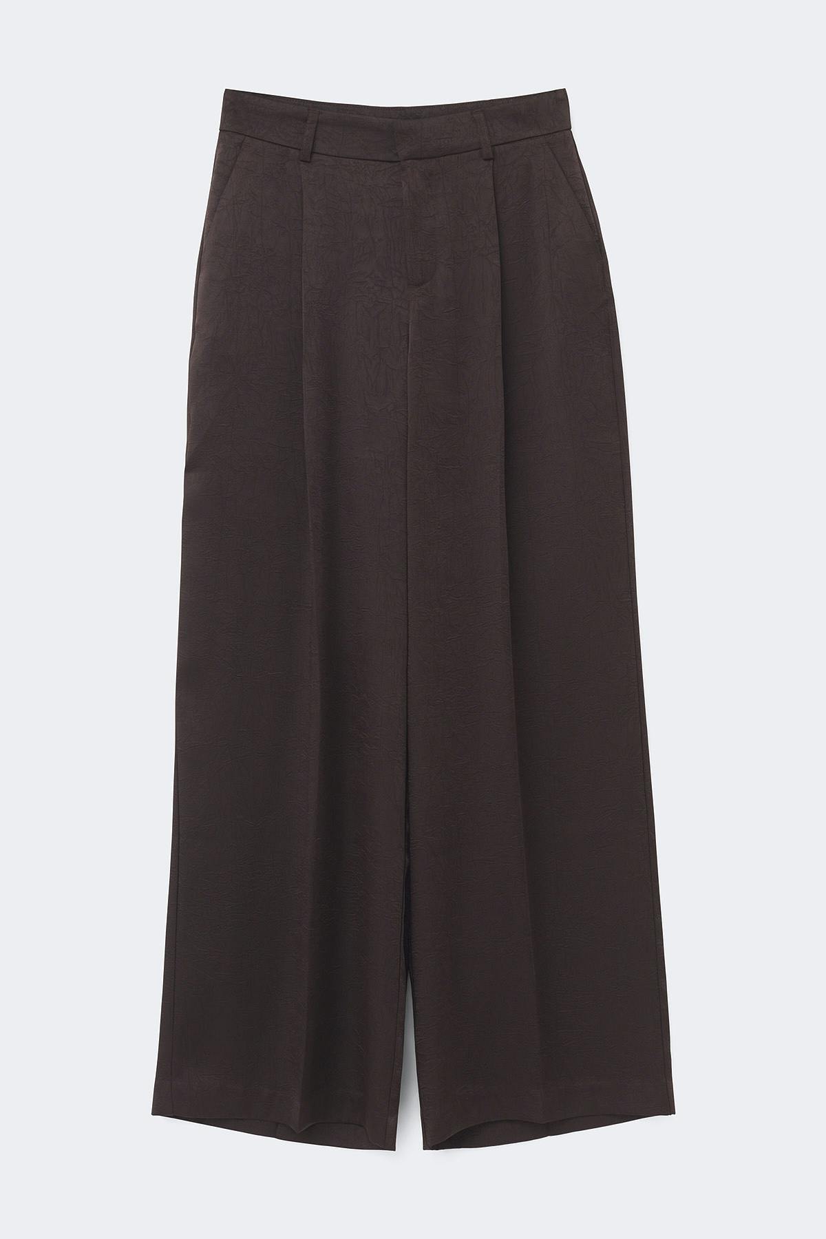Pleated satin trousers