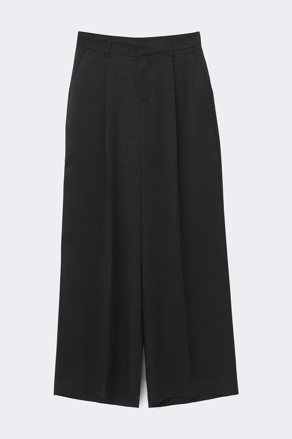 Pleated satin trousers