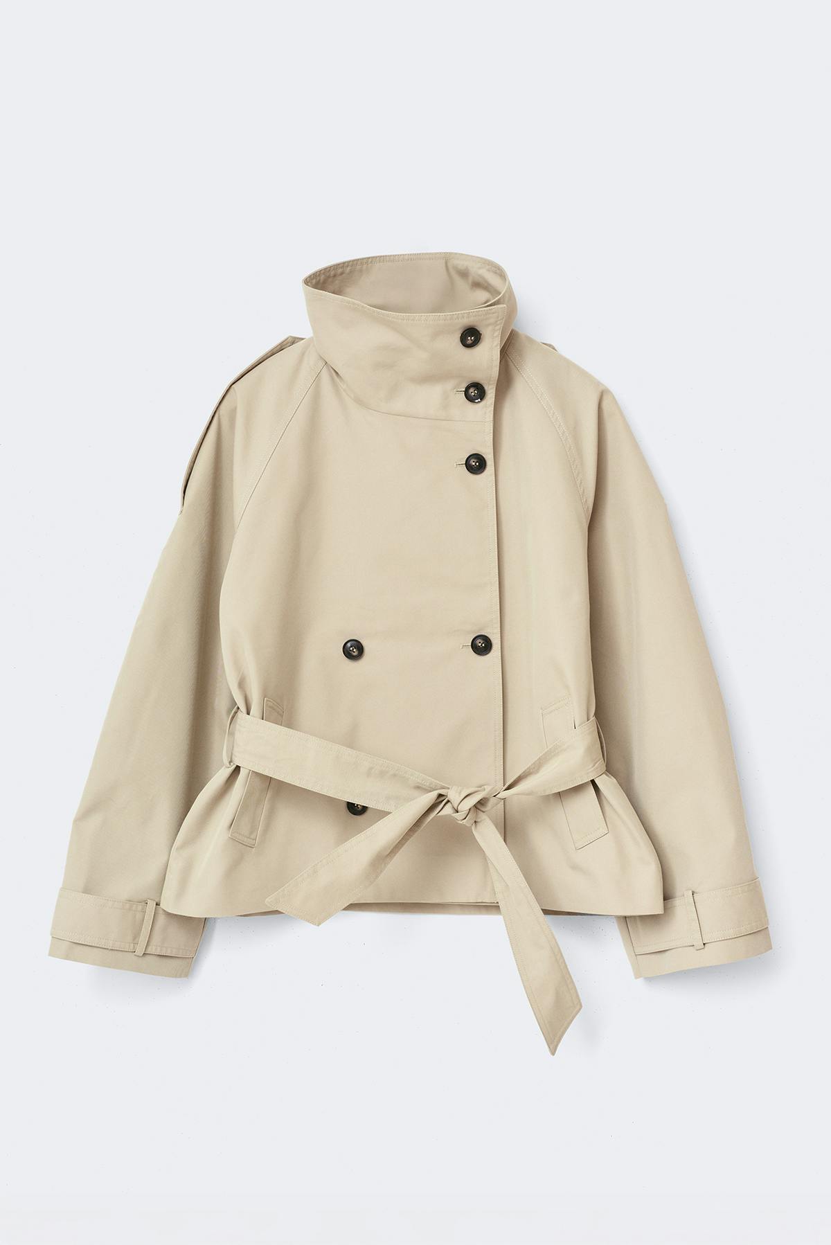 High neck trench jacket