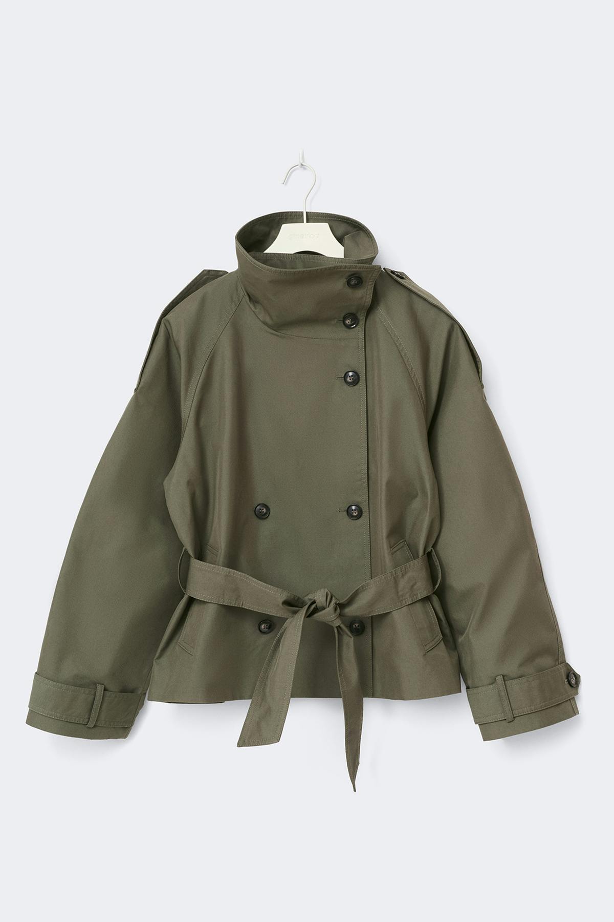 High neck trench jacket