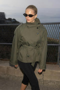 High neck trench jacket