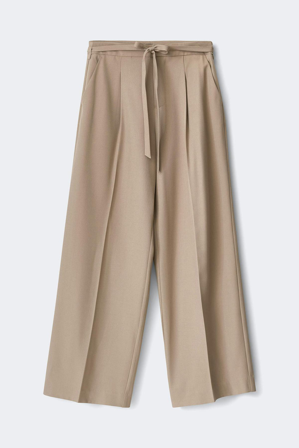 Mid waist belted trousers