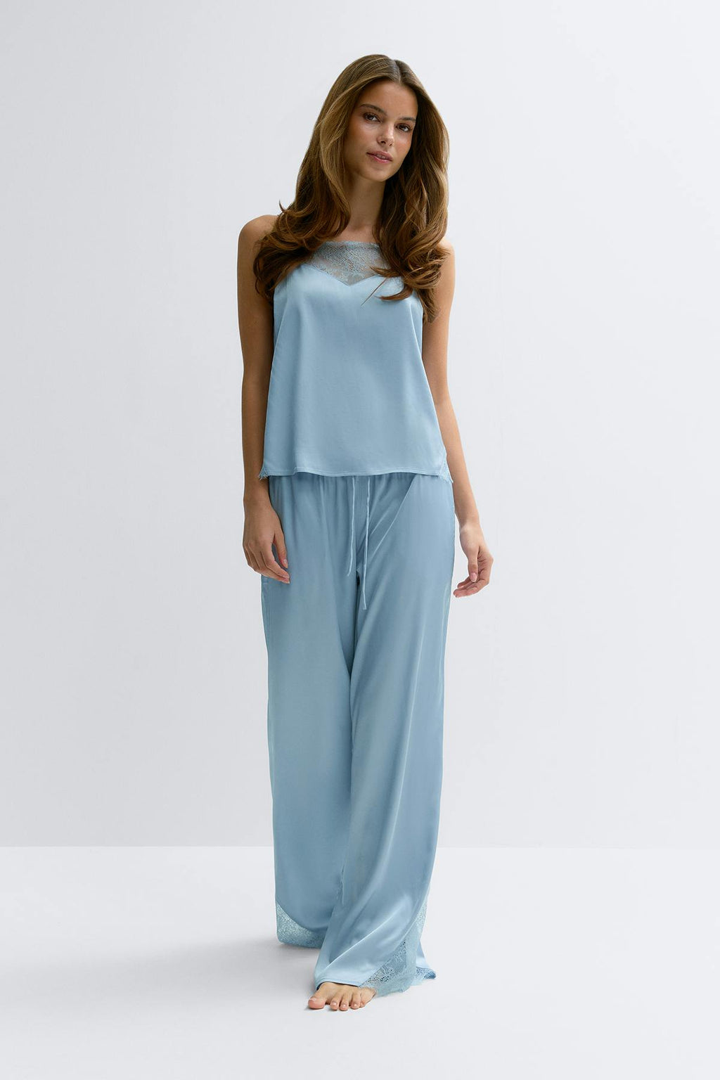 Satin loungewear trousers