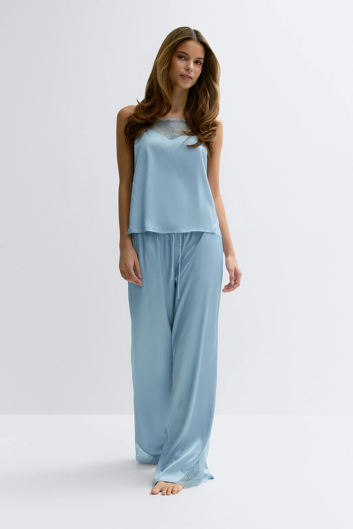 Satin loungewear trousers