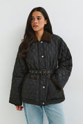 Quilted belted jacket