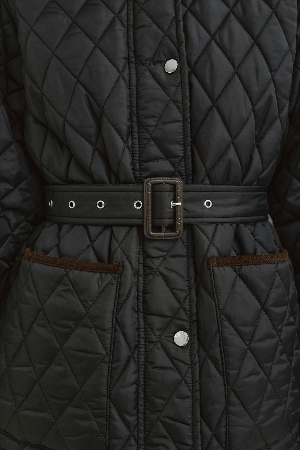 Quilted belted jacket