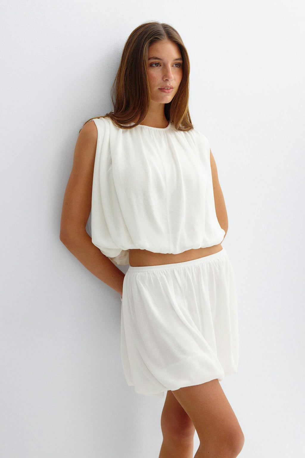 Bubble hem knitted skirt