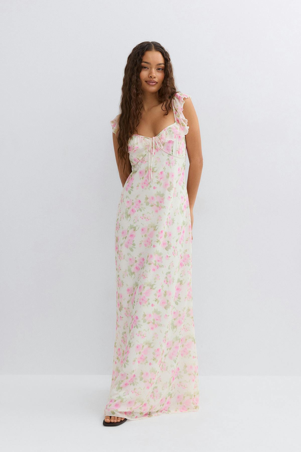 Frill maxi dress