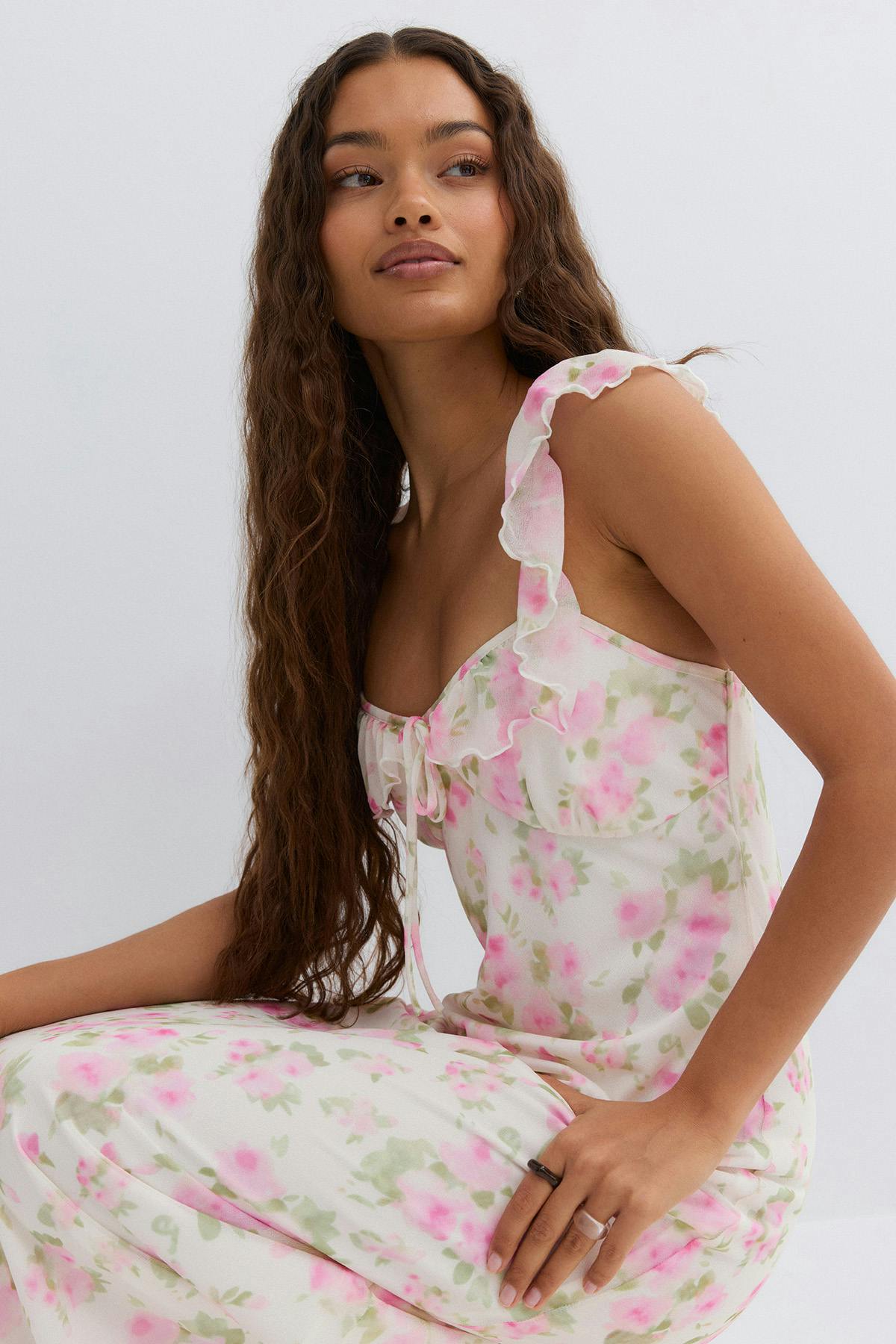 Frill maxi dress