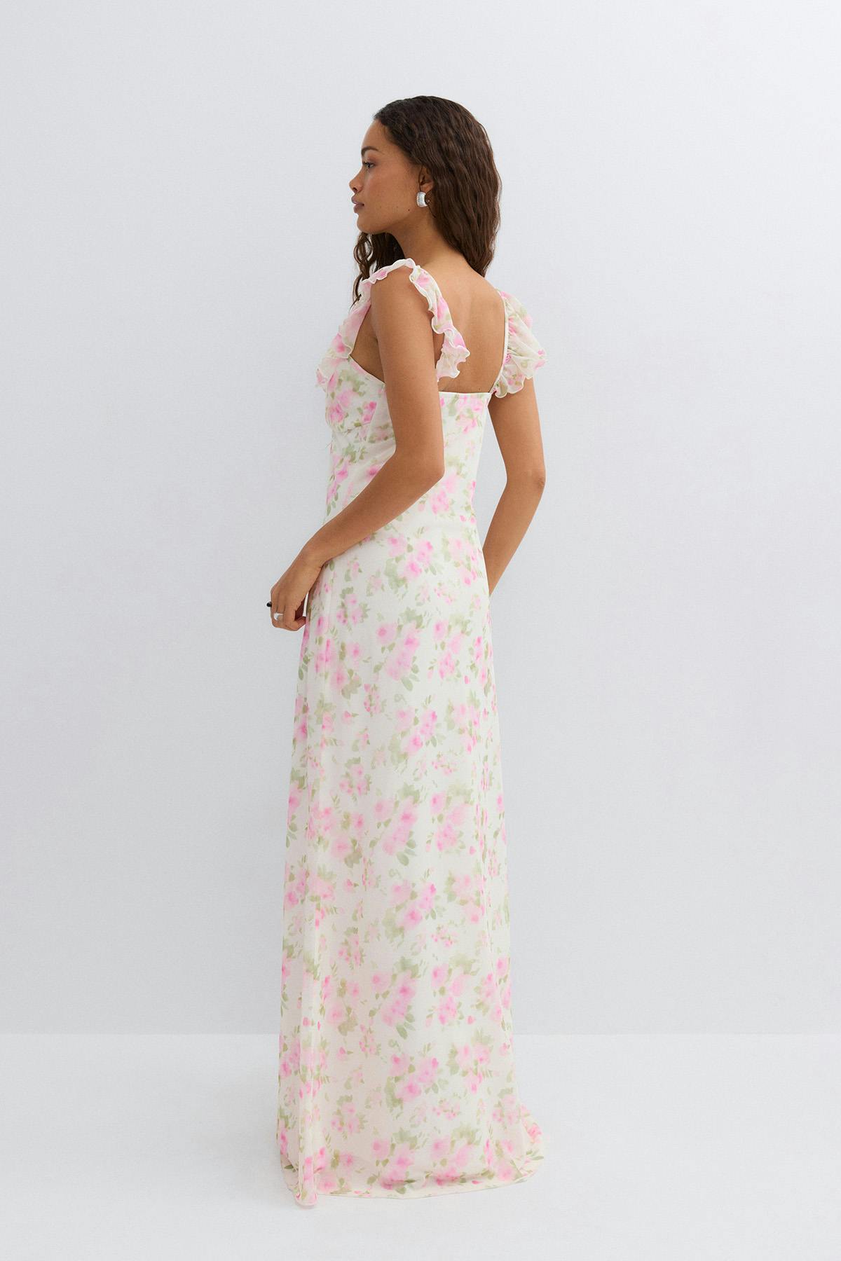 Frill maxi dress