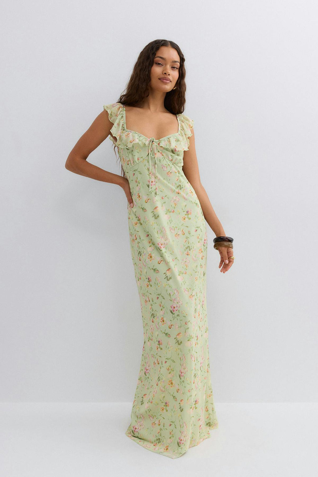 Frill maxi dress