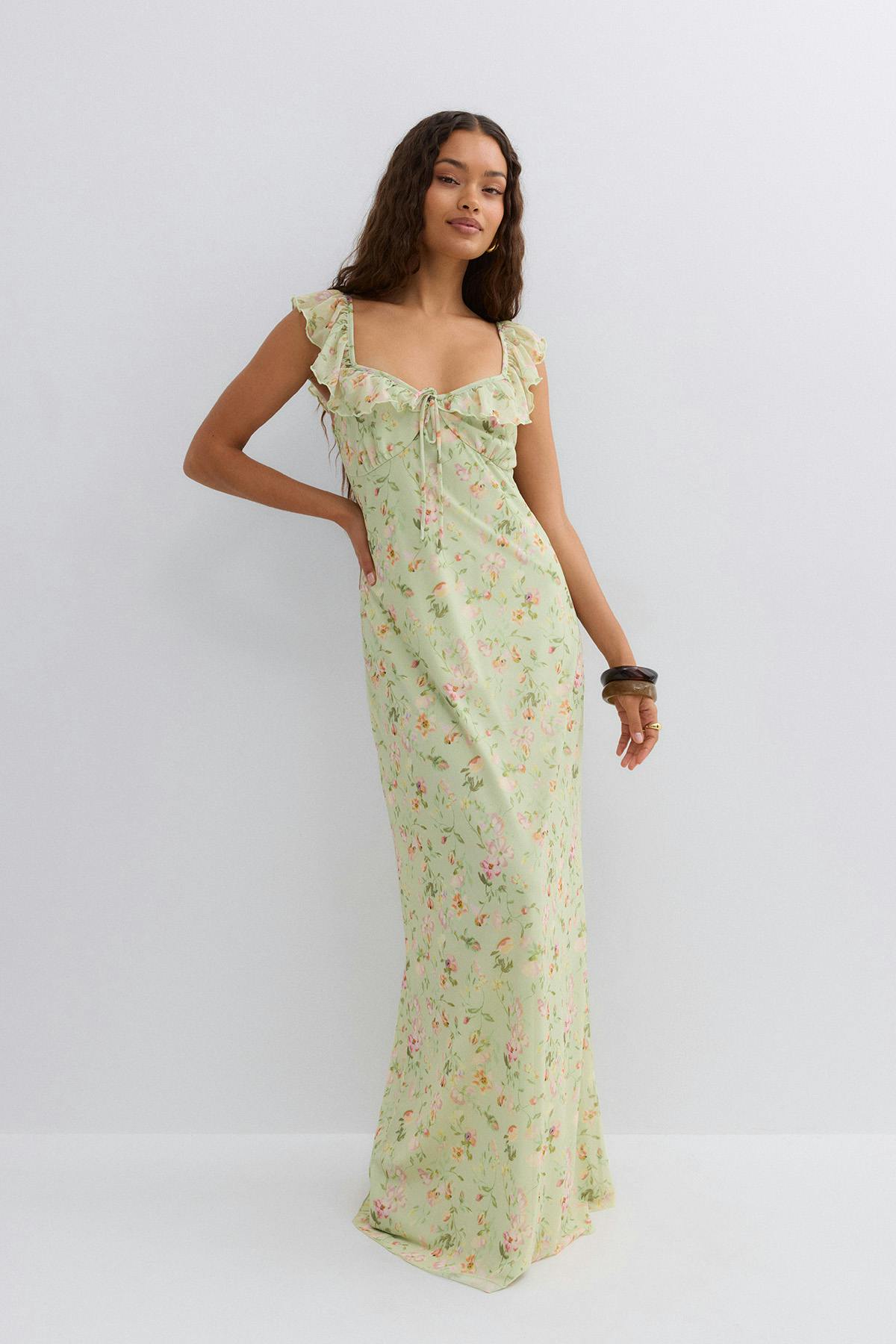 Frill maxi dress