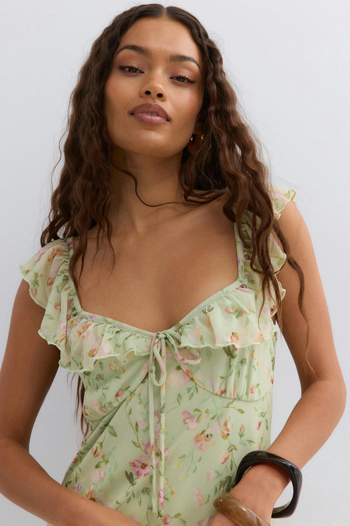 Frill maxi dress