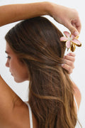 Metal flower hair clip