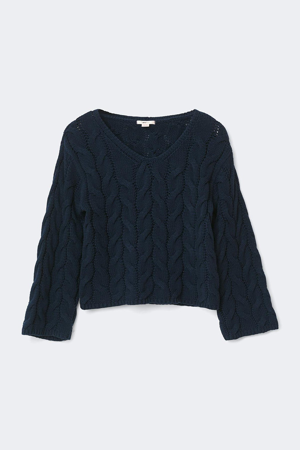 Y cable knitted sweater