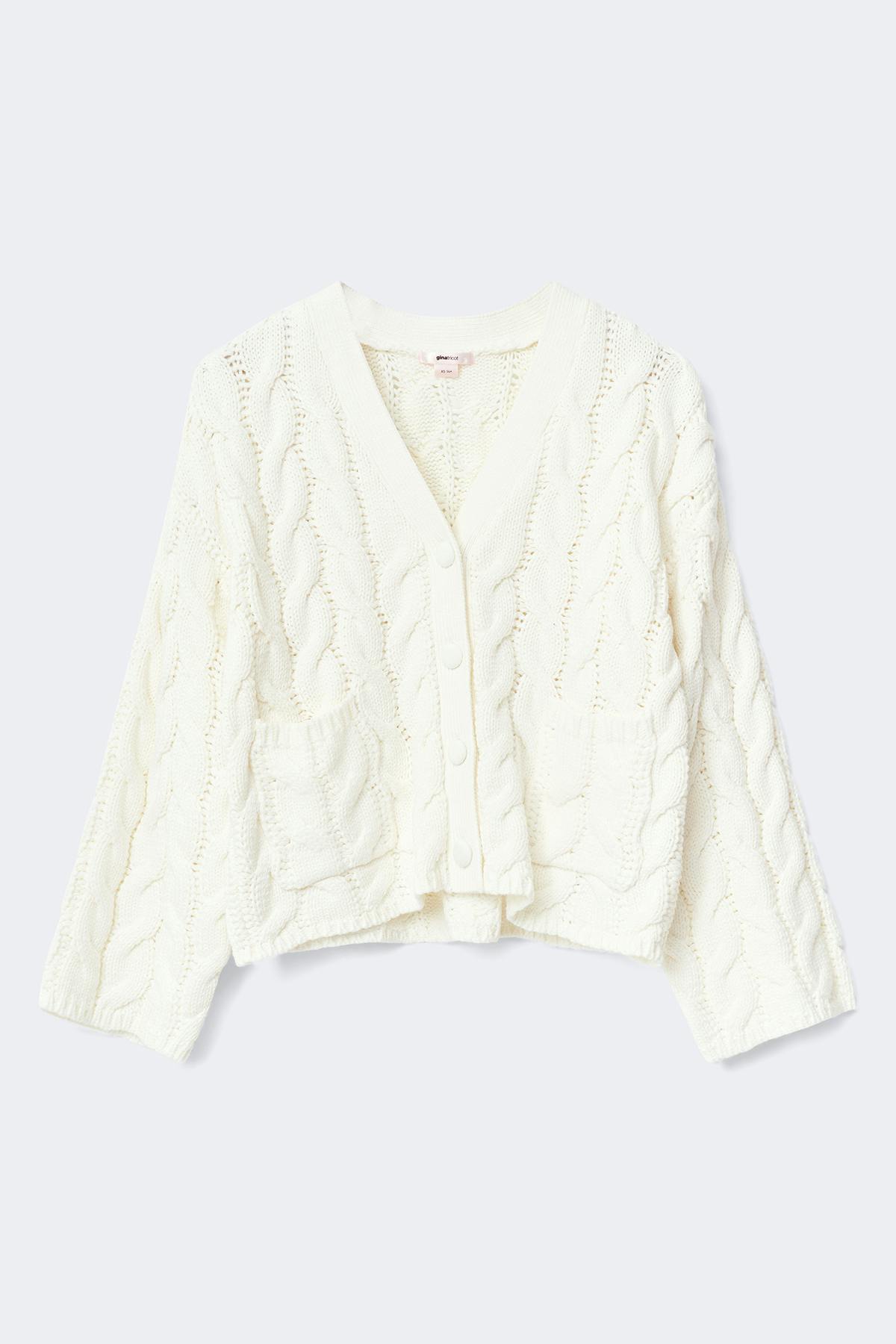 14+ cable knitted cardigan