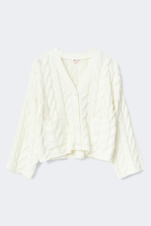 14+ cable knitted cardigan