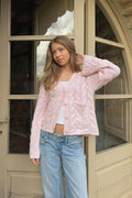 Y cable knitted cardigan