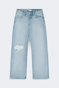Rebel low wide petite jeans