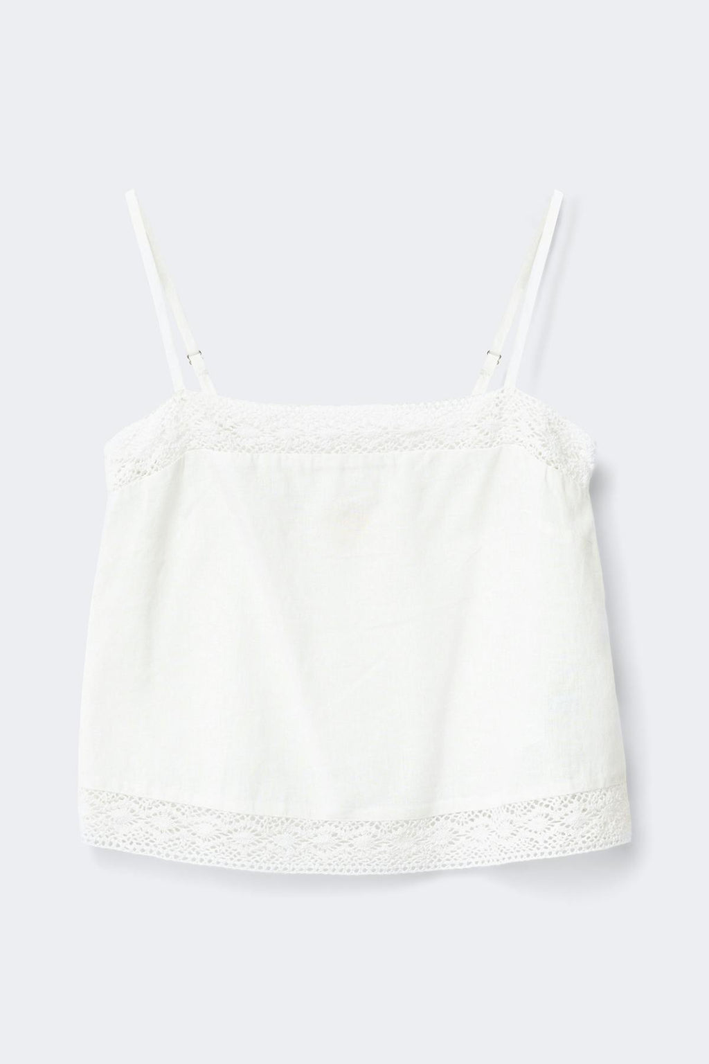 14+ crochet linen blend top