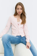 Y 2 in 1 lace rib cardigan