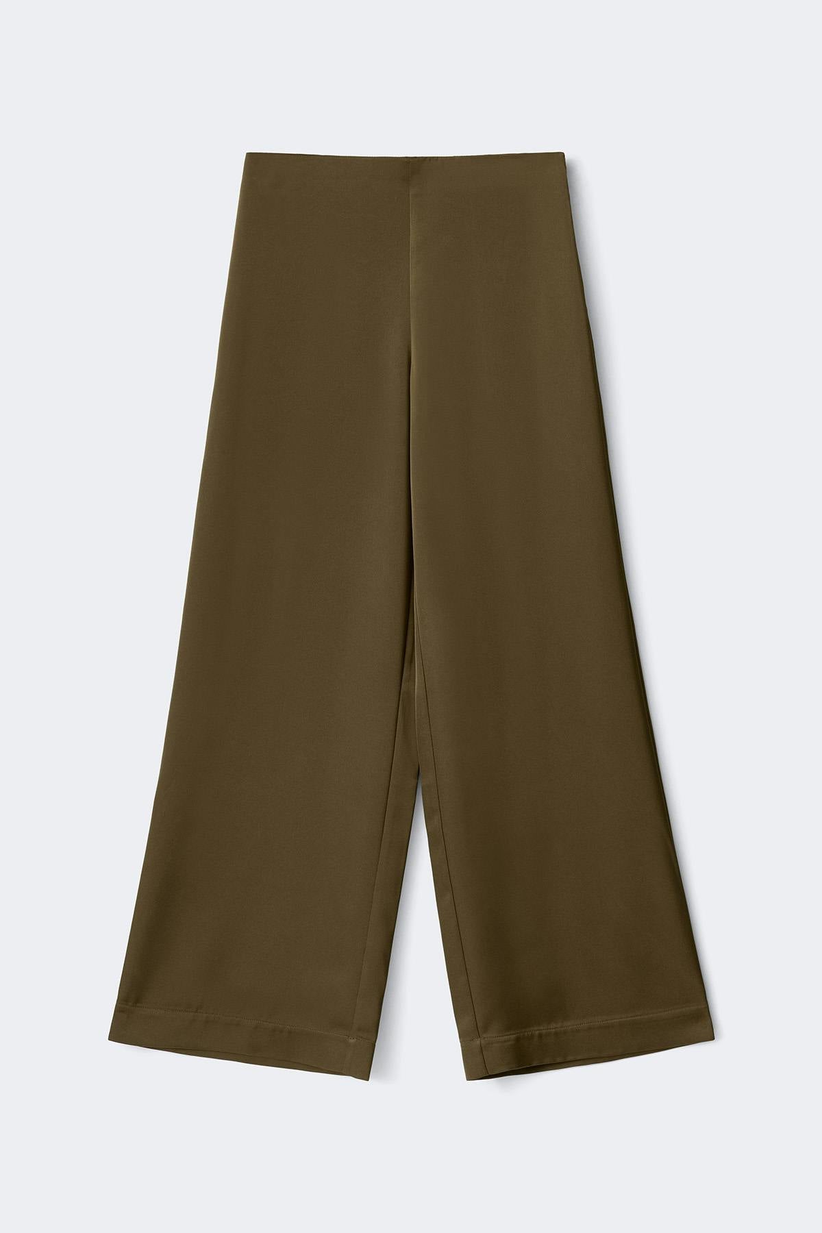 Glow straight satin trousers