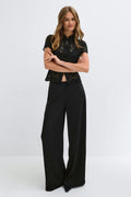 Glow straight satin trousers