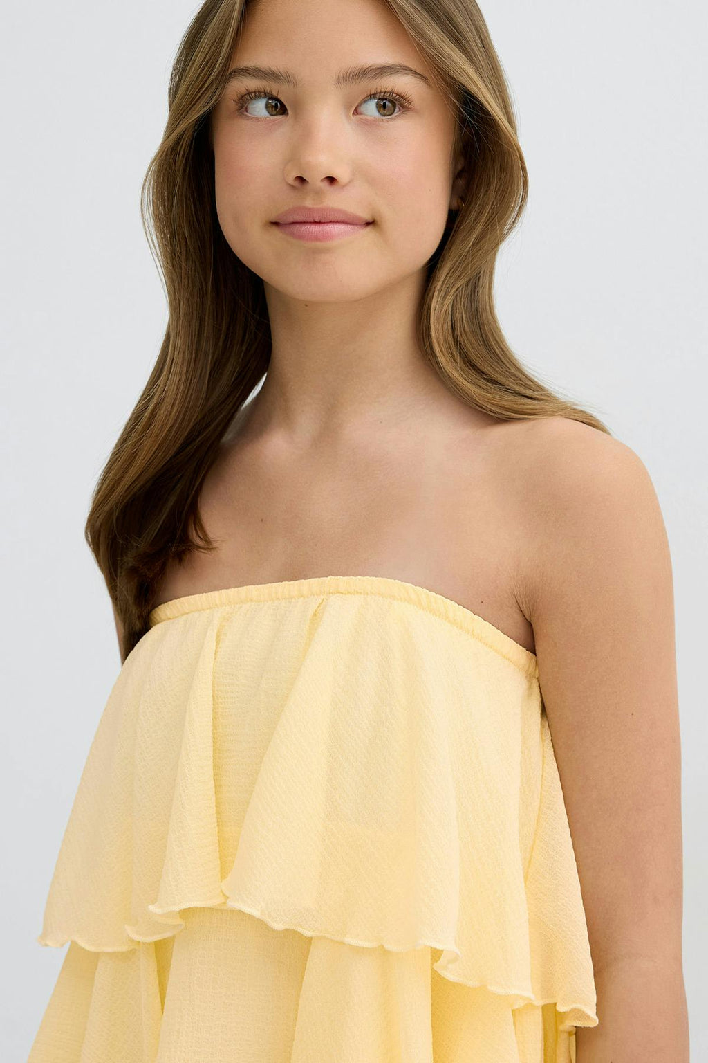 Y strap frill top