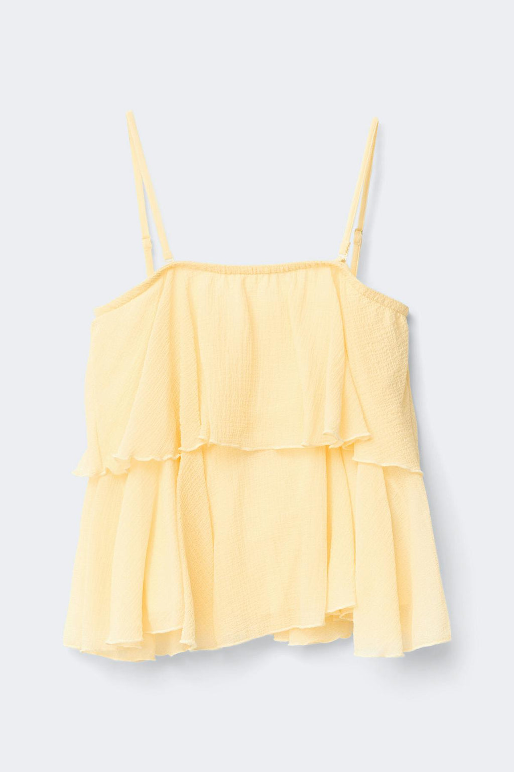 Y strap frill top