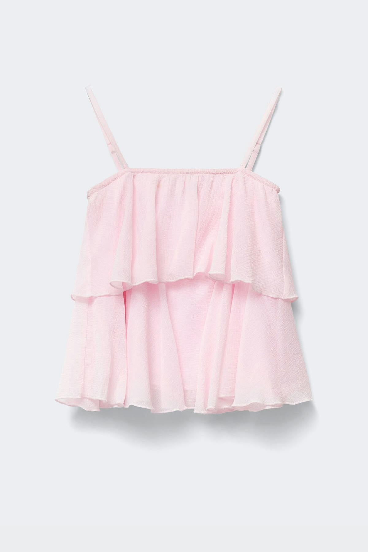 Y strap frill top