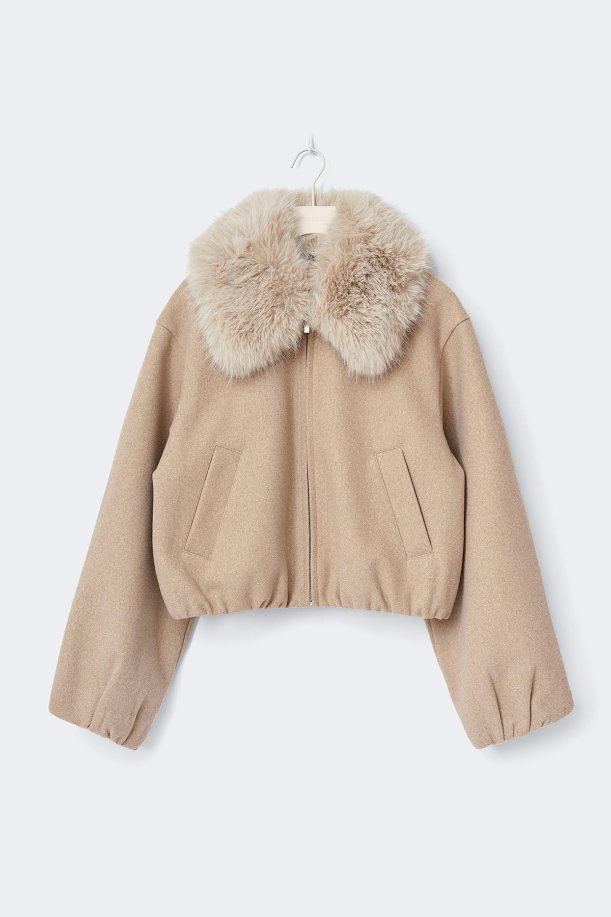 Faux fur collar jacket