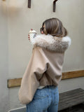 Faux fur collar jacket