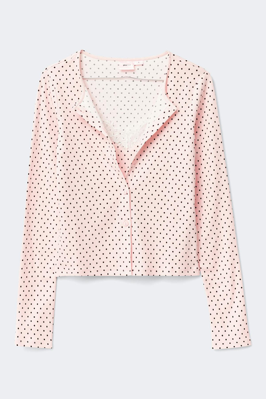 14+ 2 in 1 lace rib cardigan